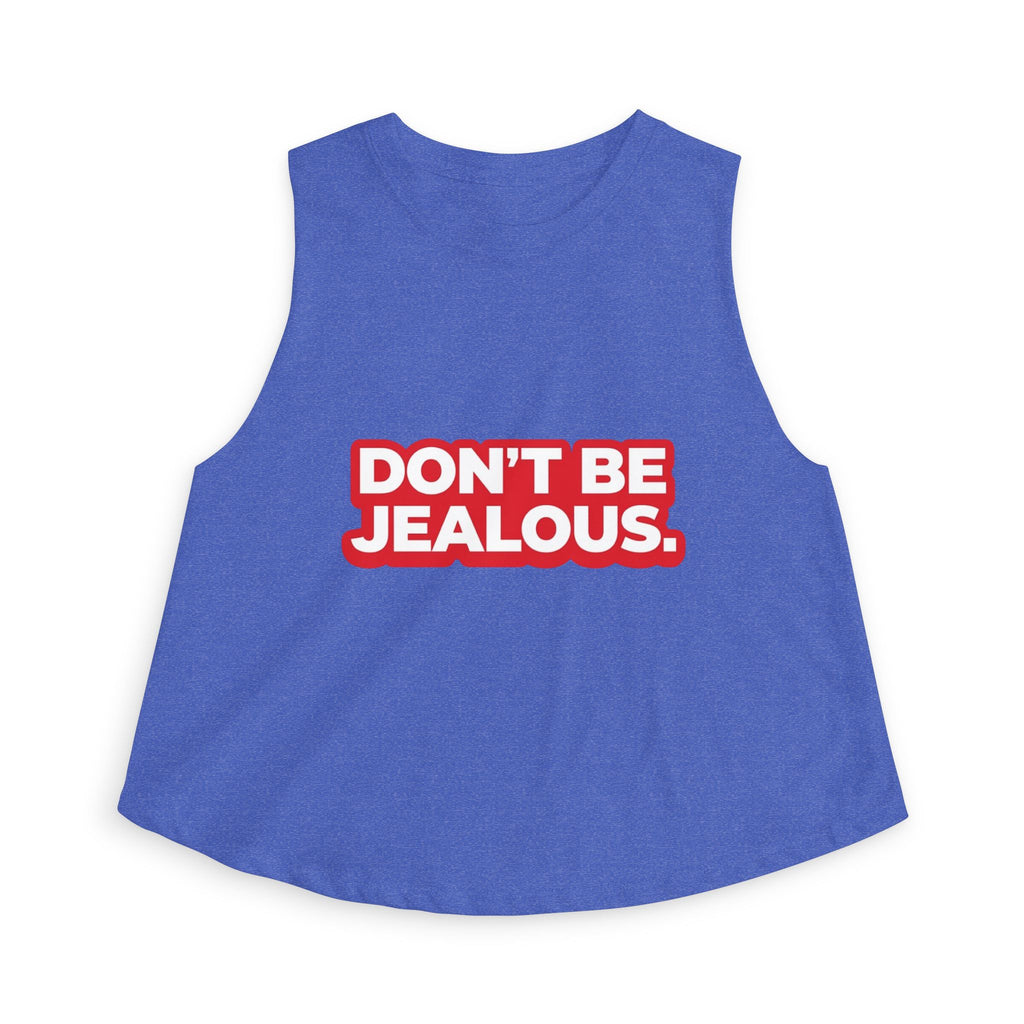 Don't Be Jealous Graphic Crop Top - Women's Sleeveless Muscle Style Tee