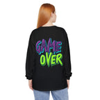 Game Over Graphic Sweatshirt for Women – Trendy Streetwear Casual Long Sleeve Shirt