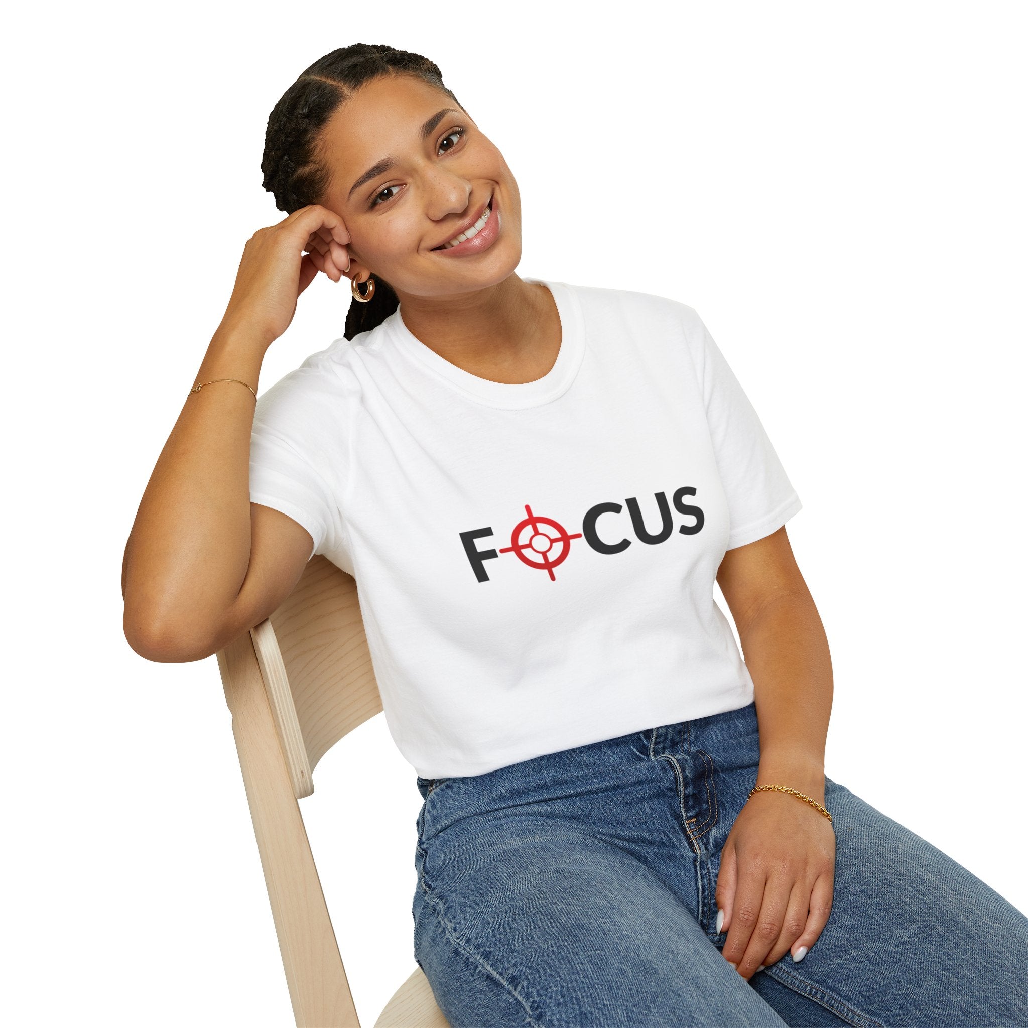 Focus Target Graphic T-Shirt - FOCUS with Red Crosshair Motivational Tee