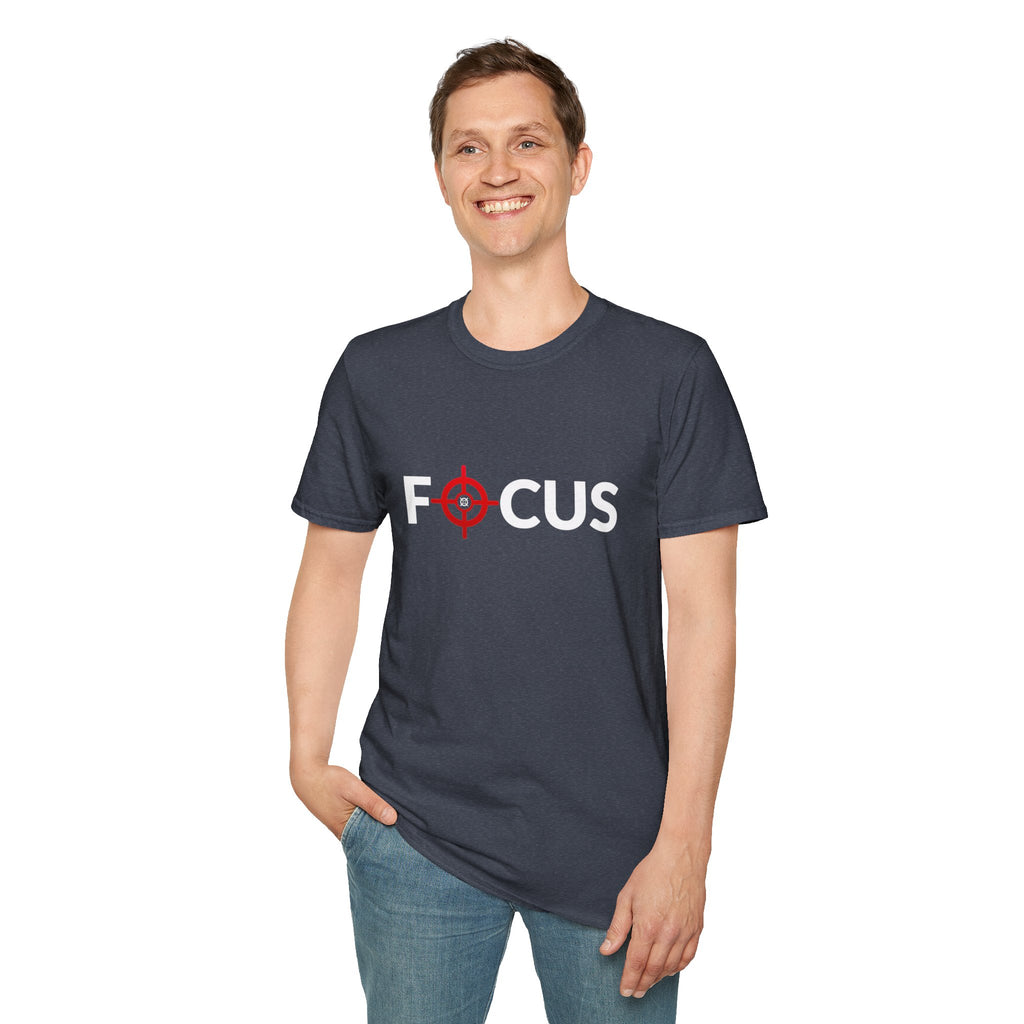 Focus Target Graphic T-Shirt - FOCUS with Red Crosshair Motivational Tee