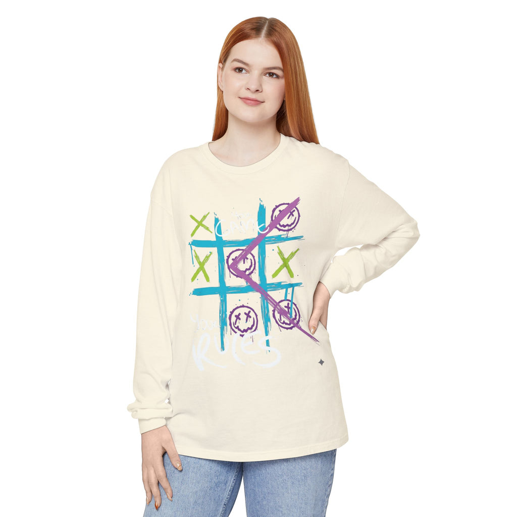 Game Over Graphic Sweatshirt for Women – Trendy Streetwear Casual Long Sleeve Shirt