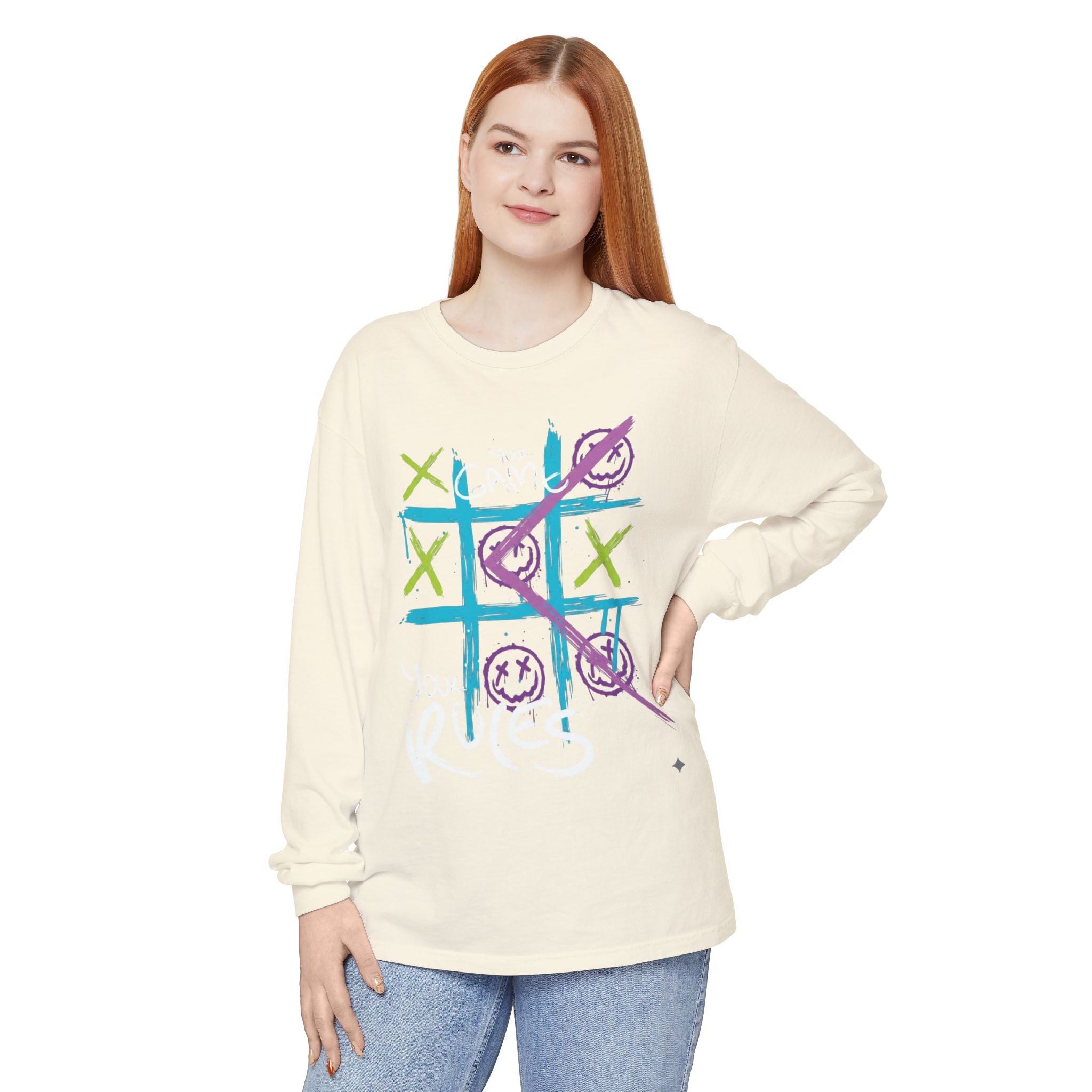 Game Over Graphic Sweatshirt for Women – Trendy Streetwear Casual Long Sleeve Shirt