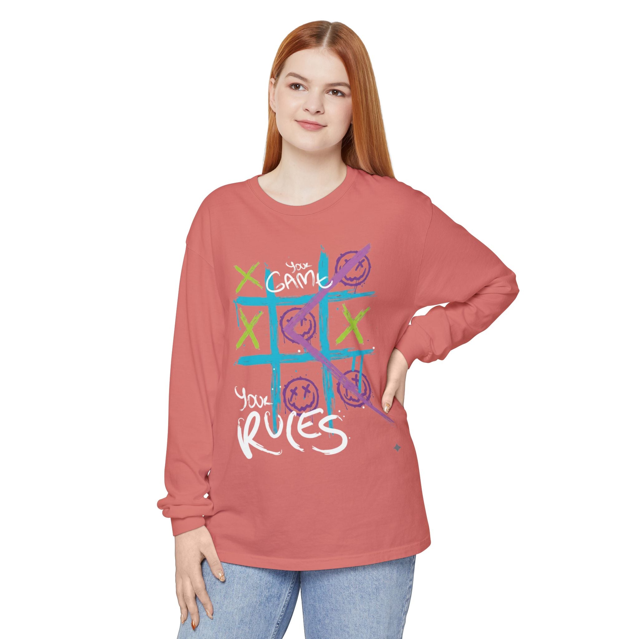 Game Over Graphic Sweatshirt for Women – Trendy Streetwear Casual Long Sleeve Shirt