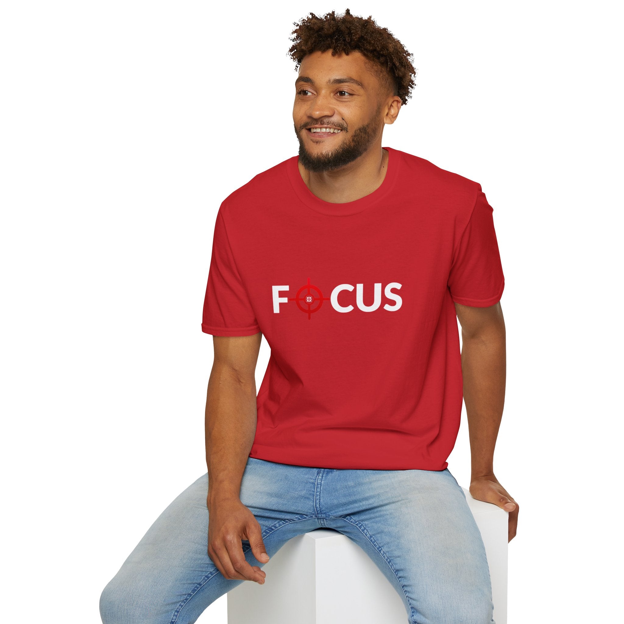 Focus Target Graphic T-Shirt - FOCUS with Red Crosshair Motivational Tee