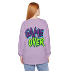 Game Over Graphic Sweatshirt for Women – Trendy Streetwear Casual Long Sleeve Shirt