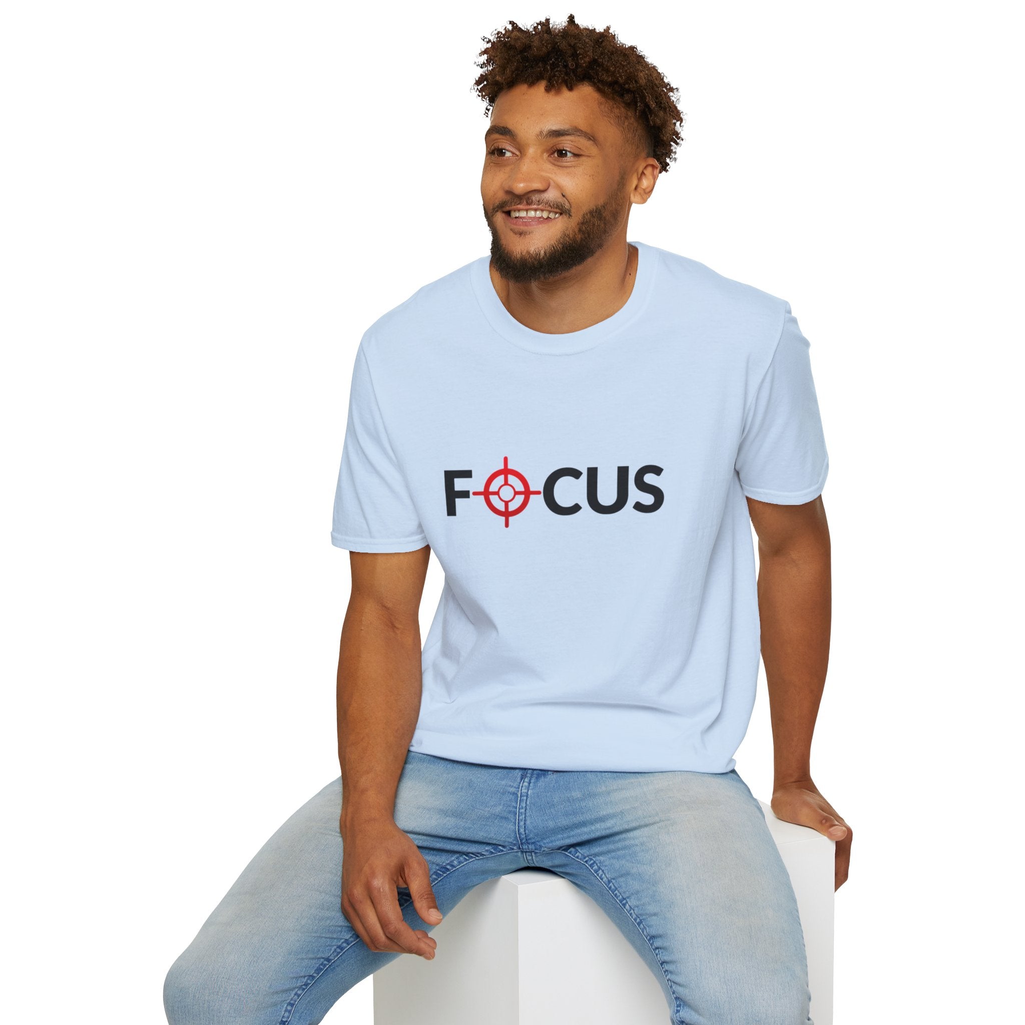 Focus Target Graphic T-Shirt - FOCUS with Red Crosshair Motivational Tee