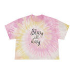 Slay All Day Tie Dye Crop Top - Women's Pastel Graphic Crop Tee