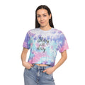 Slay All Day Tie Dye Crop Top - Women's Pastel Graphic Crop Tee