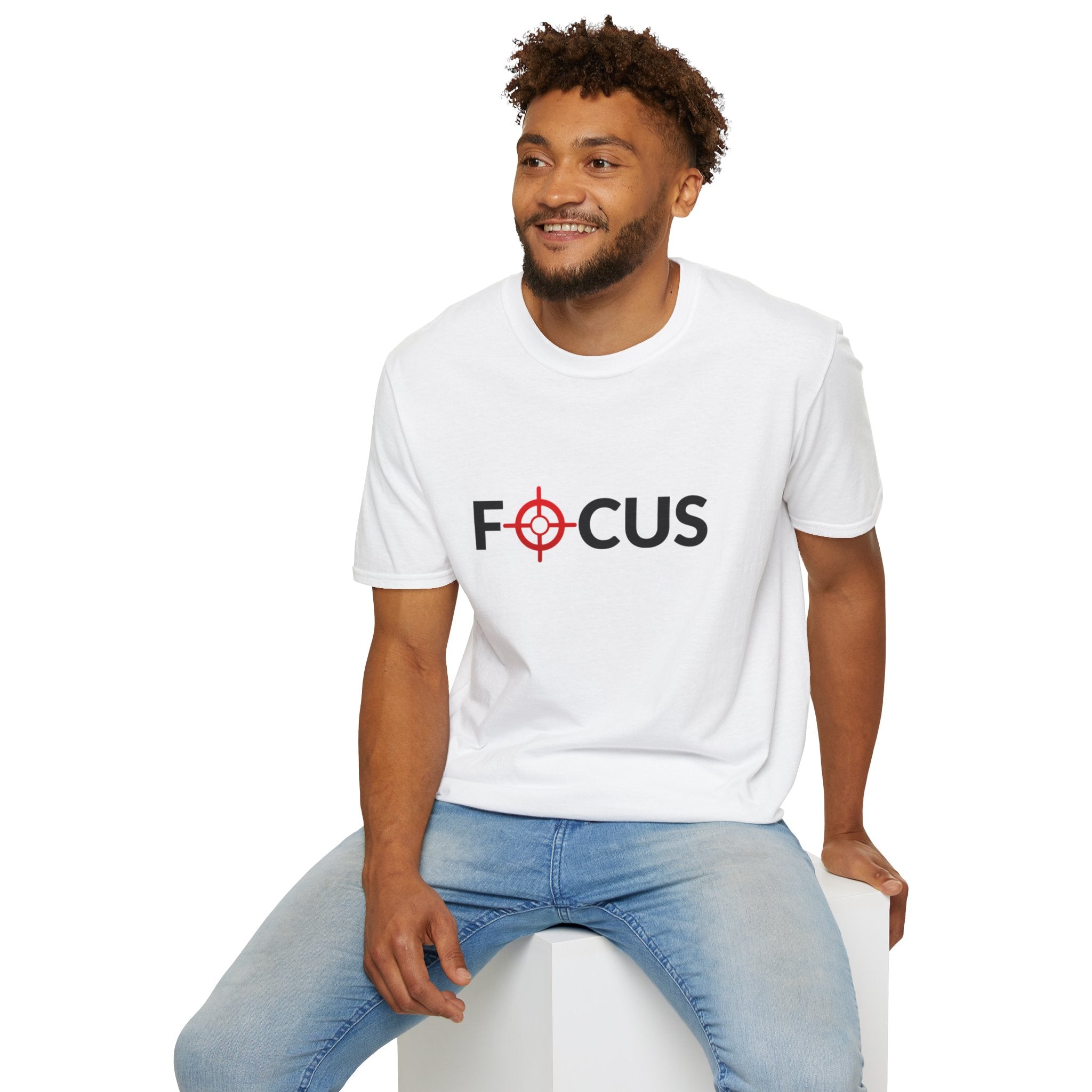 Focus Target Graphic T-Shirt - FOCUS with Red Crosshair Motivational Tee
