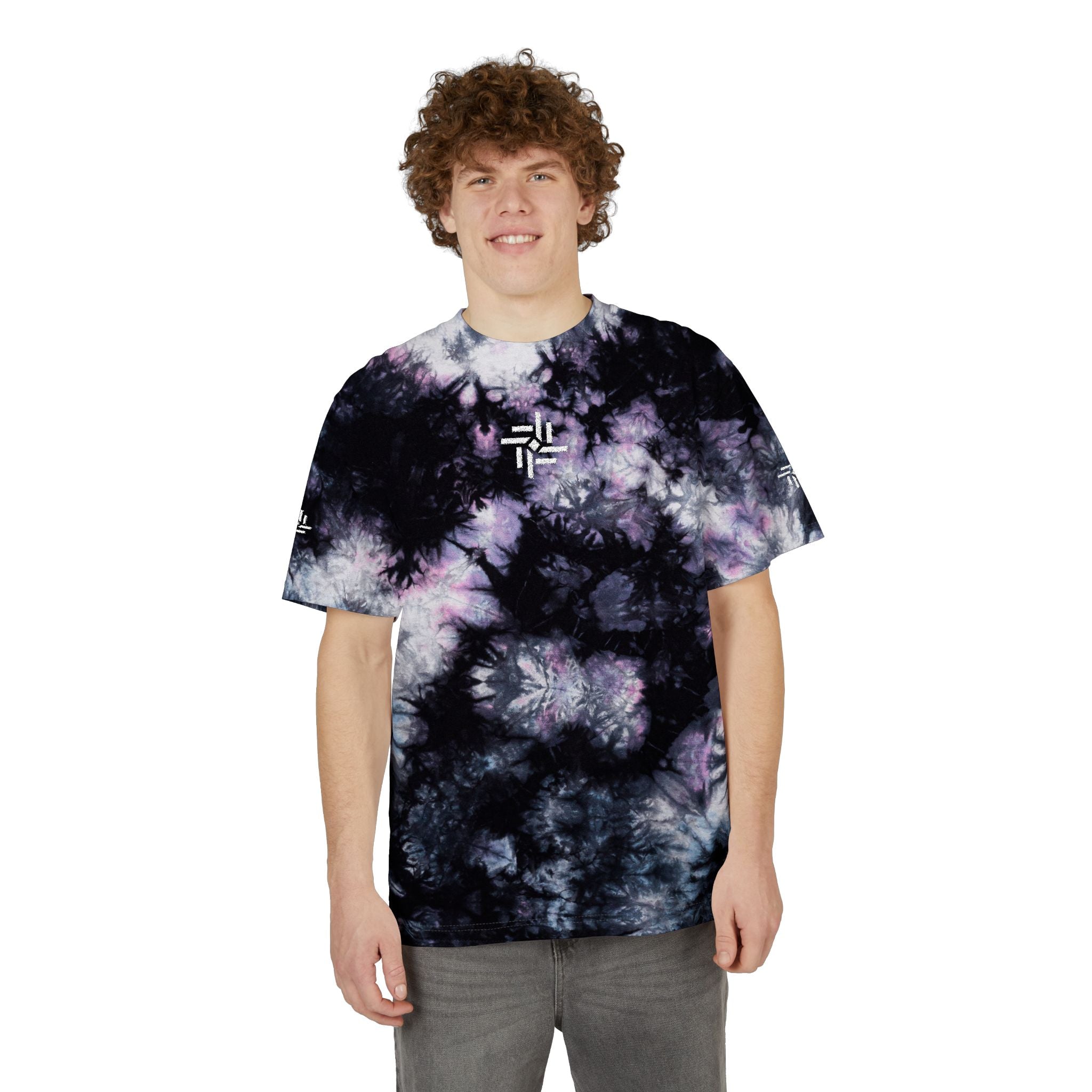 Trevizia Signature Oversized Unisex Tie Dye Tee - Embroidered Urban Streetwear Graphic T-Shirt