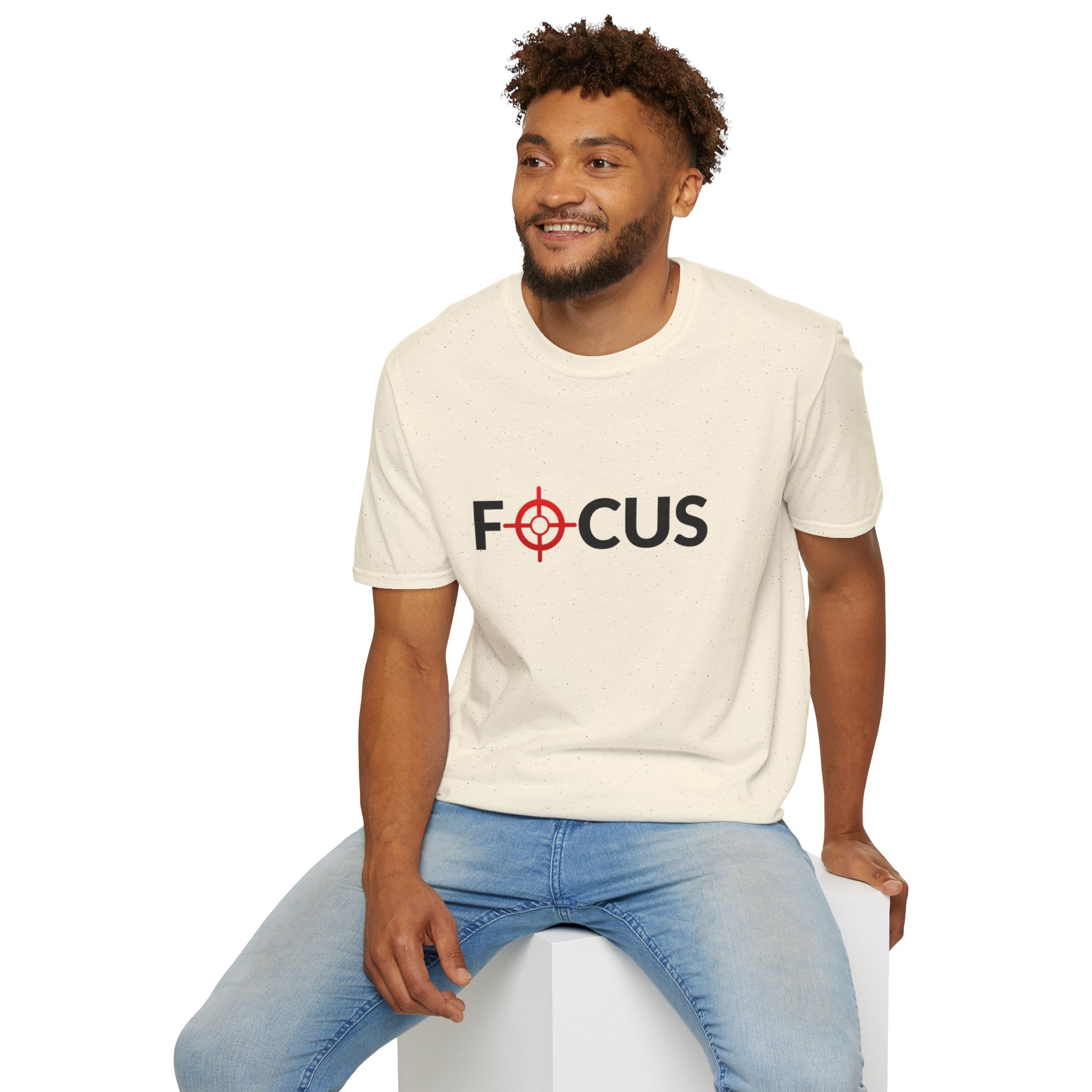 Focus Target Graphic T-Shirt - FOCUS with Red Crosshair Motivational Tee