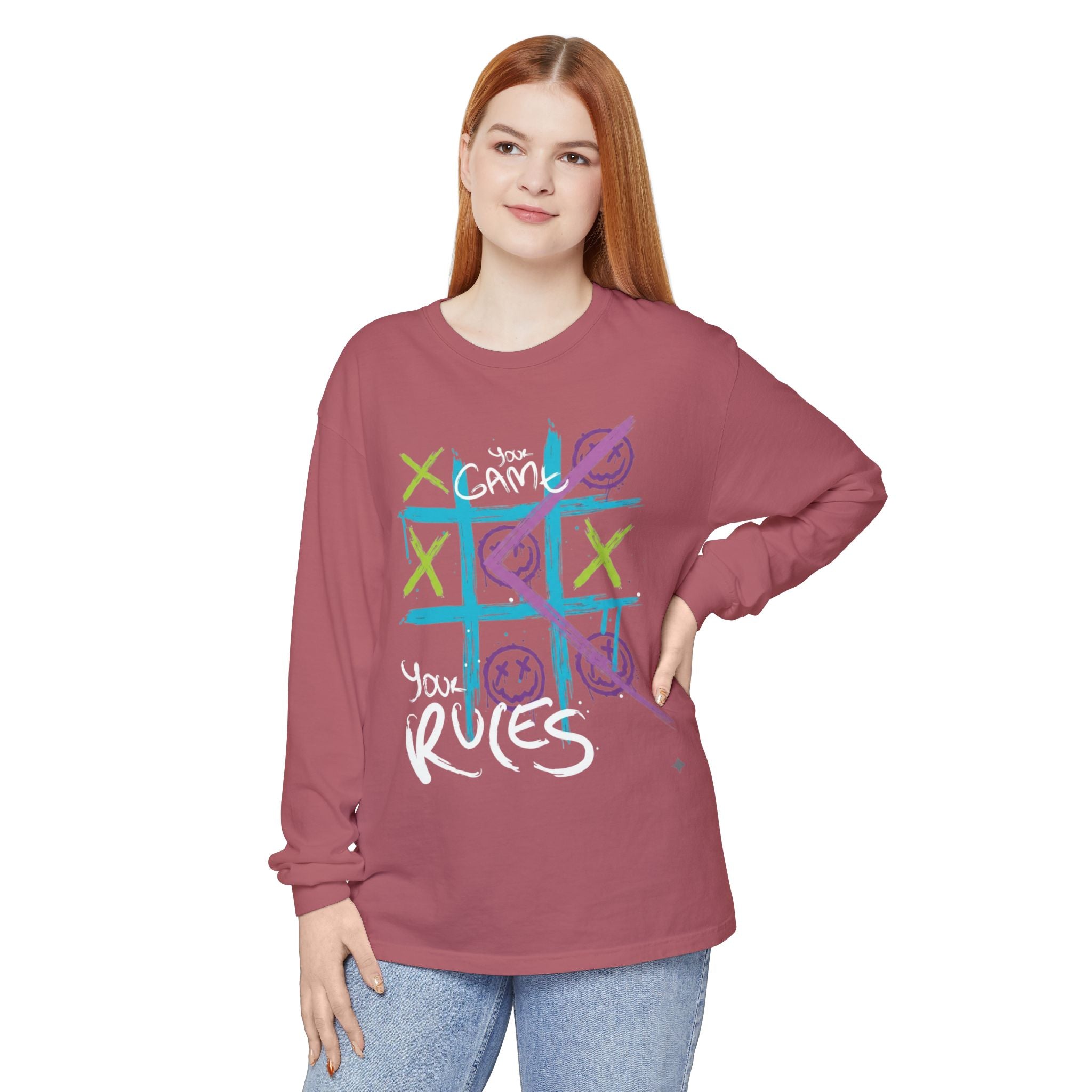 Game Over Graphic Sweatshirt for Women – Trendy Streetwear Casual Long Sleeve Shirt