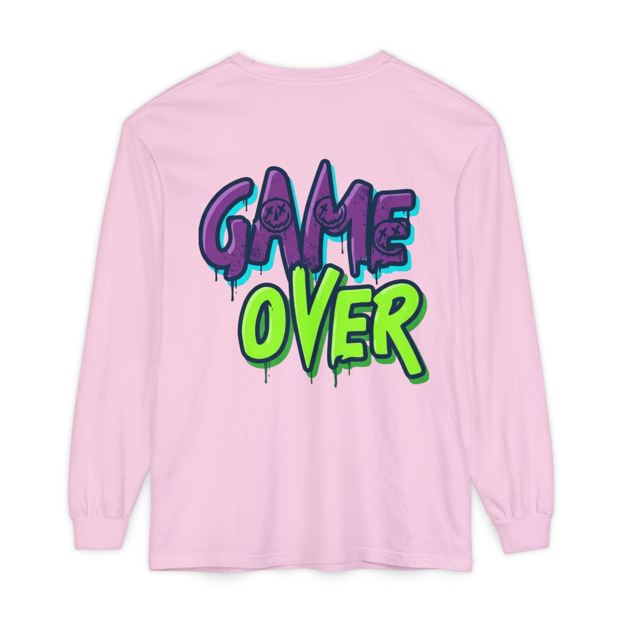 Game Over Graphic Sweatshirt for Women – Trendy Streetwear Casual Long Sleeve Shirt