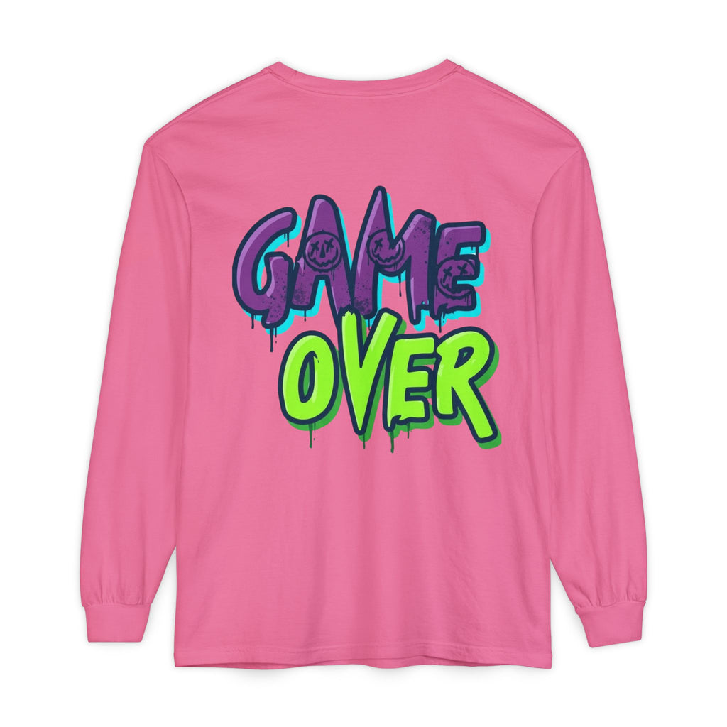 Game Over Graphic Sweatshirt for Women – Trendy Streetwear Casual Long Sleeve Shirt