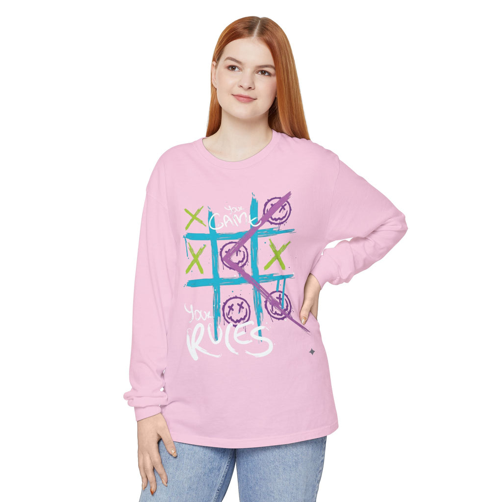 Game Over Graphic Sweatshirt for Women – Trendy Streetwear Casual Long Sleeve Shirt