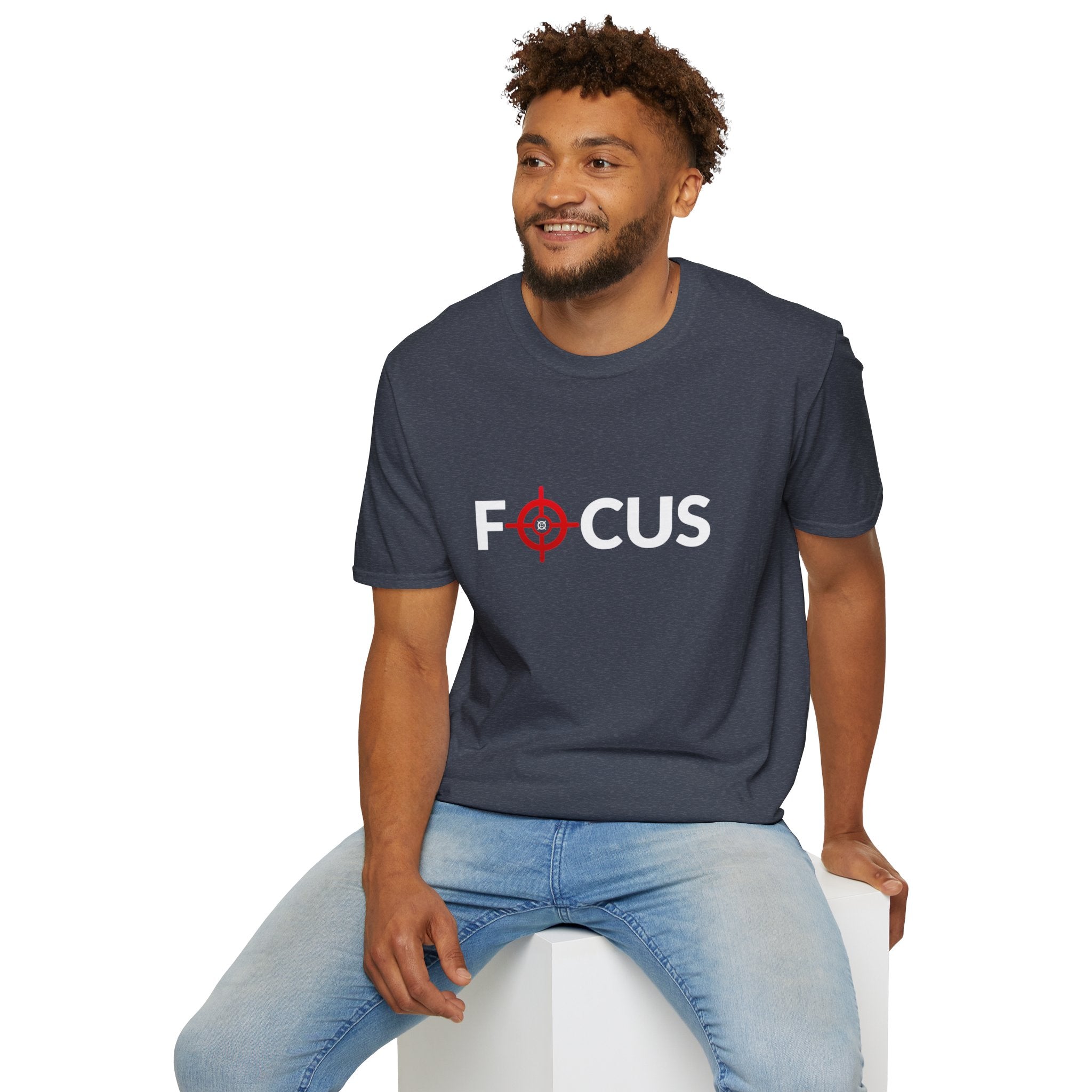 Focus Target Graphic T-Shirt - FOCUS with Red Crosshair Motivational Tee