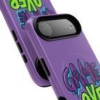 "Game Over" Purple Graffiti Tough Magnetic Case for iPhone 17 Series | Aesthetic Streetwear MagSafe Armor for 17, 17 Air, 17 Pro & 17 Pro Max