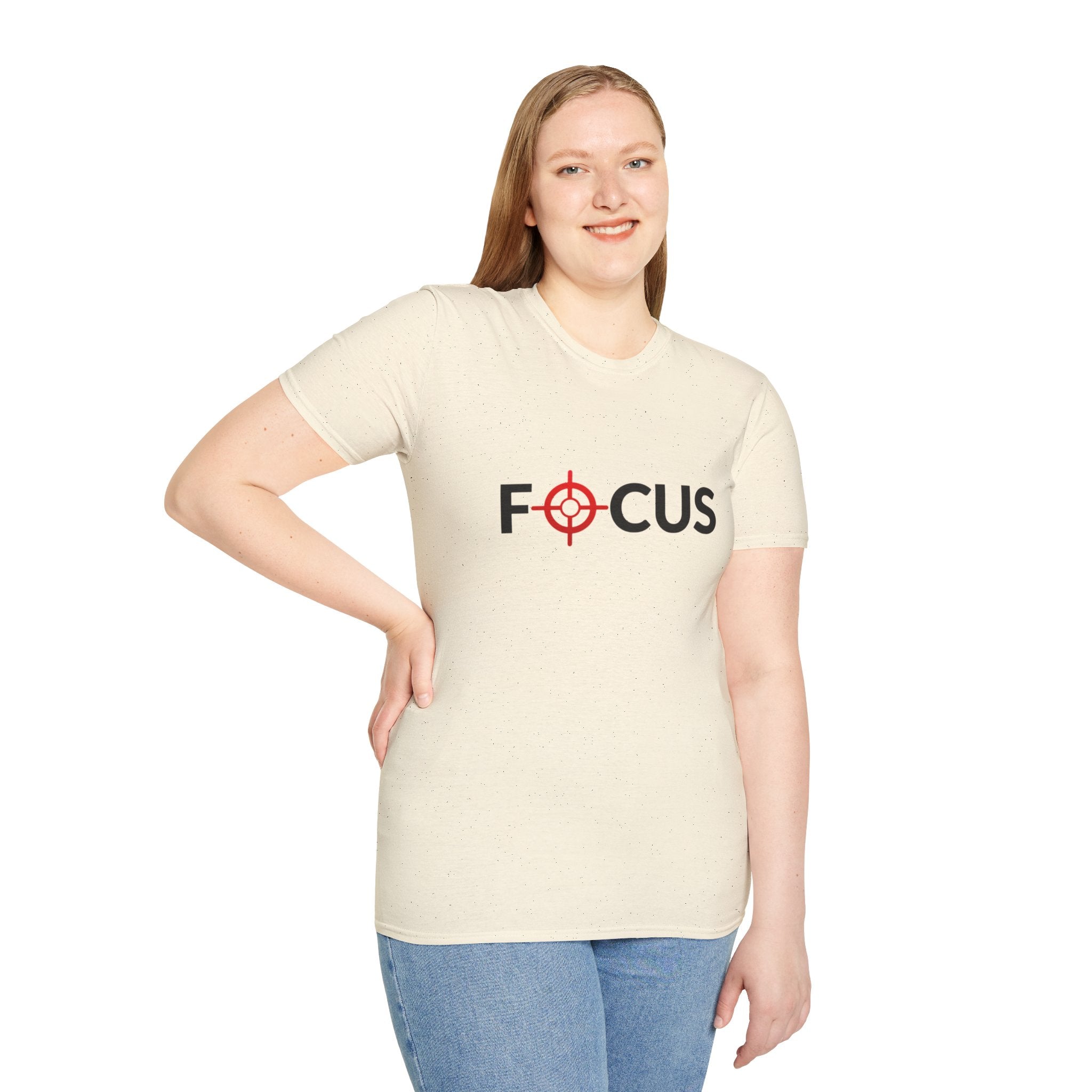 Focus Target Graphic T-Shirt - FOCUS with Red Crosshair Motivational Tee