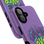 "Game Over" Purple Graffiti Tough Magnetic Case for iPhone 17 Series | Aesthetic Streetwear MagSafe Armor for 17, 17 Air, 17 Pro & 17 Pro Max