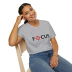 Focus Target Graphic T-Shirt - FOCUS with Red Crosshair Motivational Tee