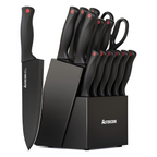 15-Piece Dishwasher Safe Knife Set - German Stainless Steel with Block