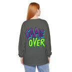 Game Over Graphic Sweatshirt for Women – Trendy Streetwear Casual Long Sleeve Shirt