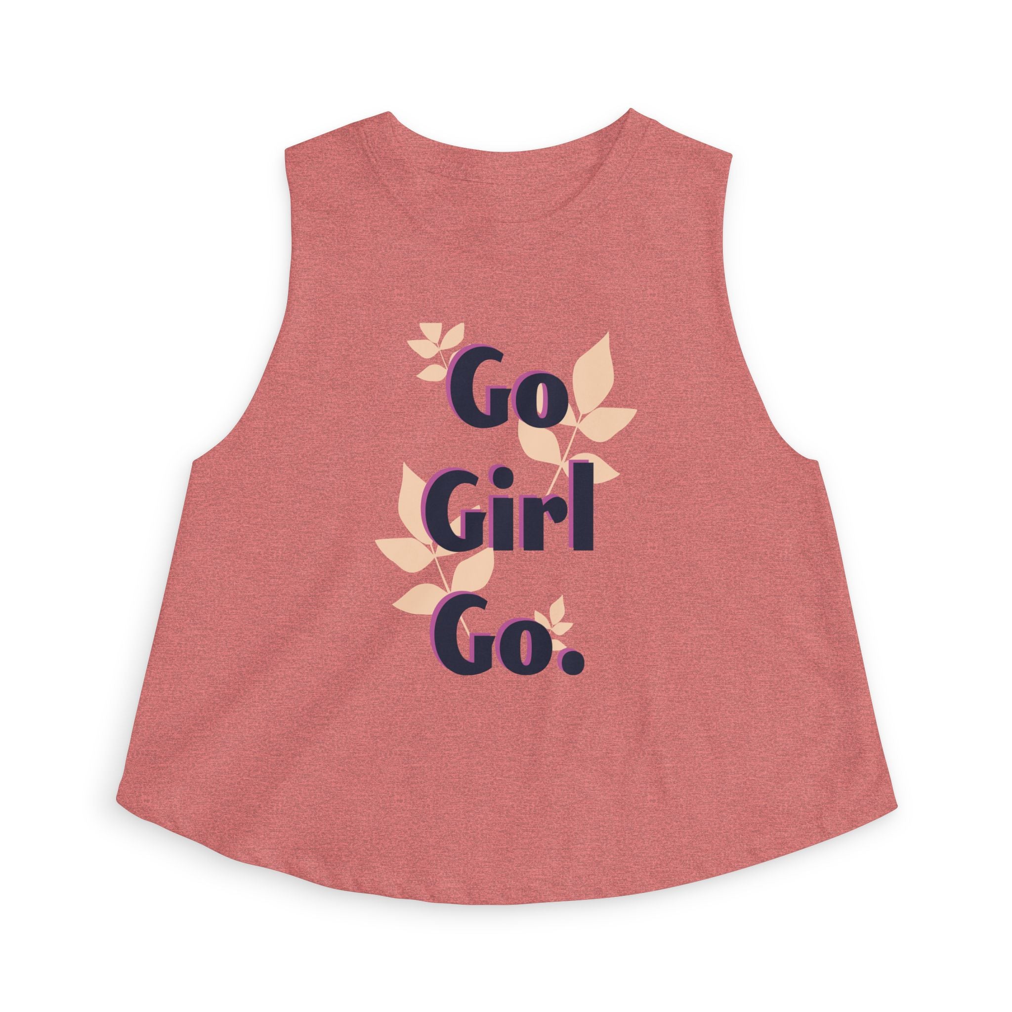 Go Girl Go Motivation Women's Crop Top - Inspirational Graphic Sleeveless Flowy Tank