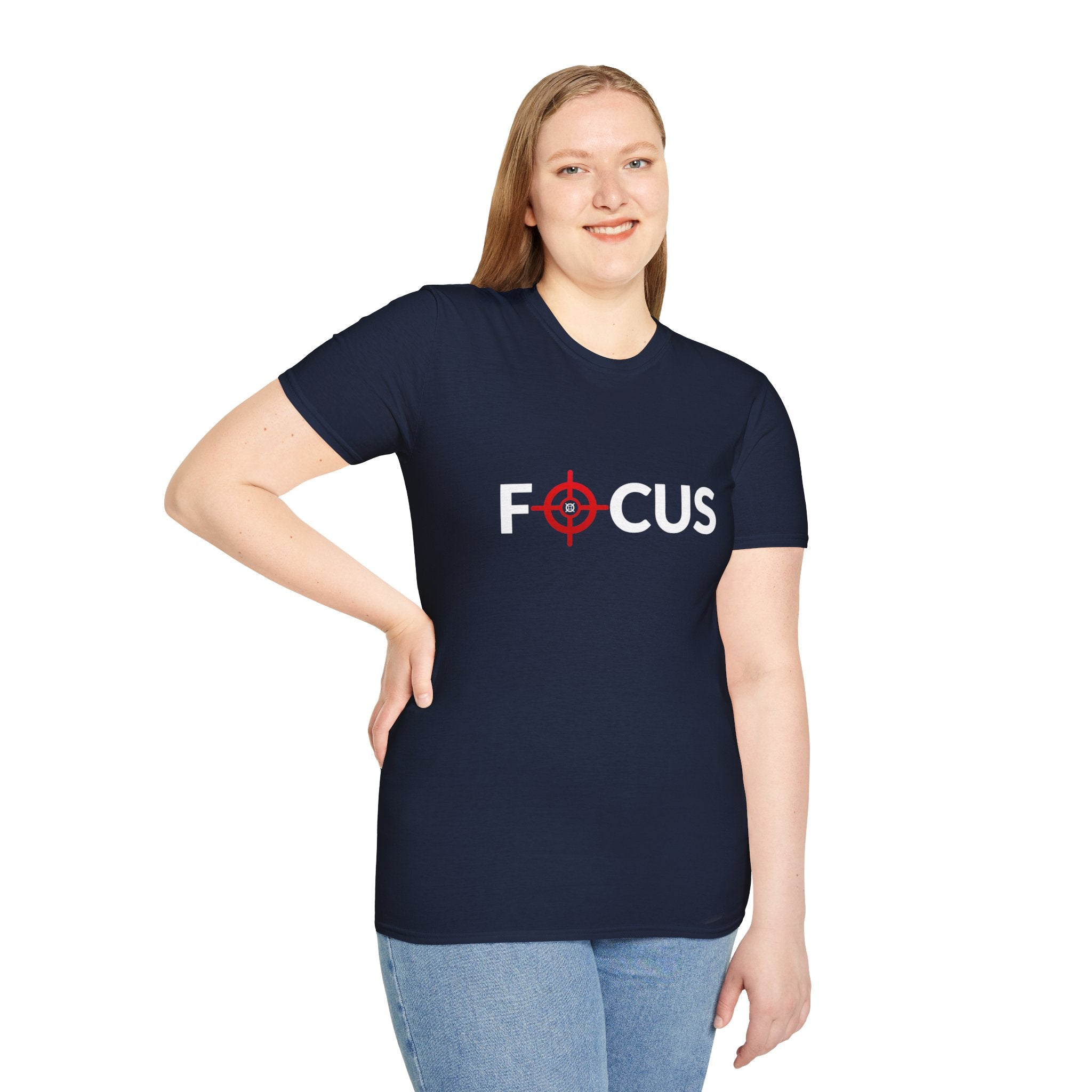 Focus Target Graphic T-Shirt - FOCUS with Red Crosshair Motivational Tee