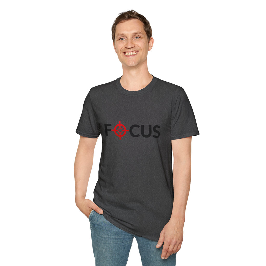 Focus Target Graphic T-Shirt - FOCUS with Red Crosshair Motivational Tee
