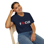 Focus Target Graphic T-Shirt - FOCUS with Red Crosshair Motivational Tee