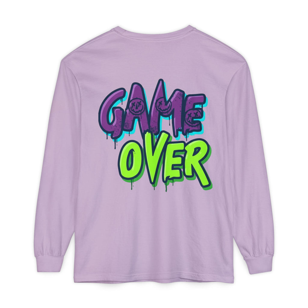 Game Over Graphic Sweatshirt for Women – Trendy Streetwear Casual Long Sleeve Shirt