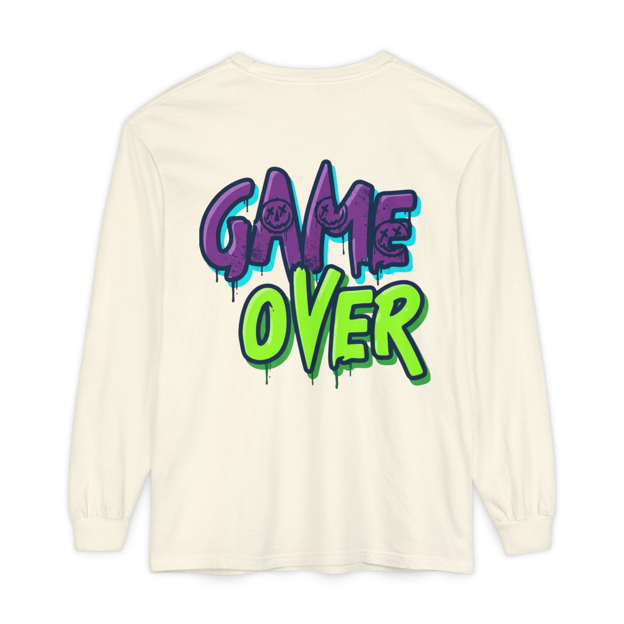 Game Over Graphic Sweatshirt for Women – Trendy Streetwear Casual Long Sleeve Shirt
