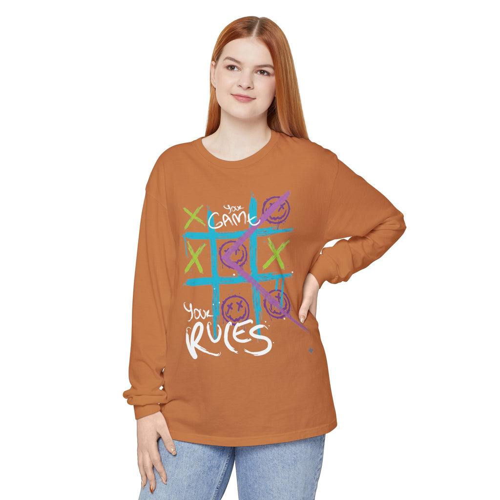 Game Over Graphic Sweatshirt for Women – Trendy Streetwear Casual Long Sleeve Shirt