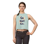 Go Girl Go Motivation Women's Crop Top - Inspirational Graphic Sleeveless Flowy Tank