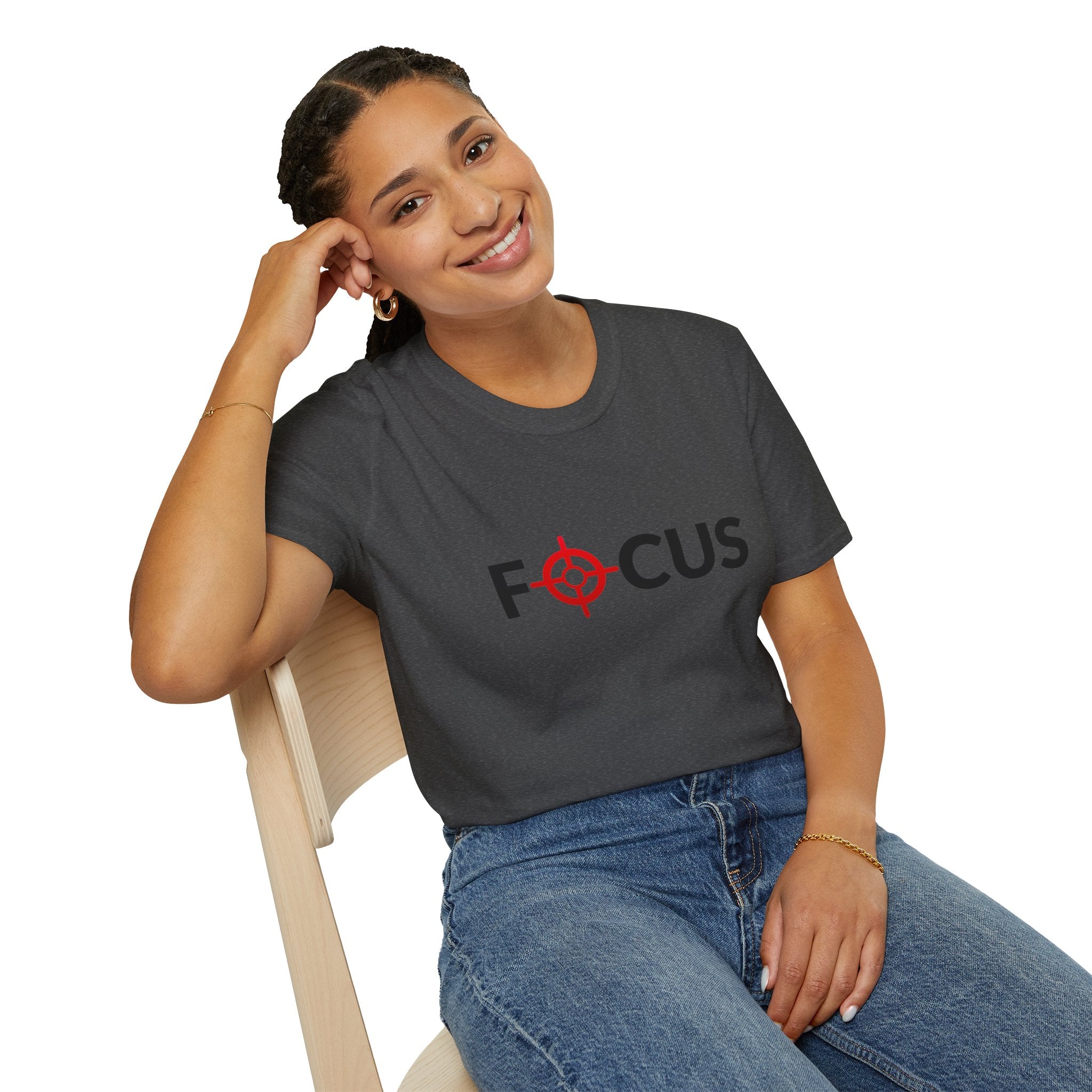 Focus Target Graphic T-Shirt - FOCUS with Red Crosshair Motivational Tee