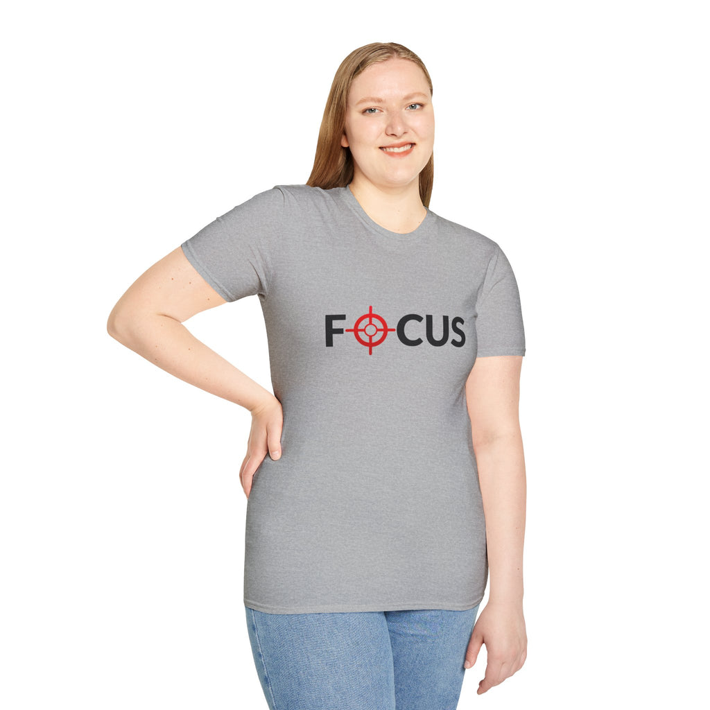 Focus Target Graphic T-Shirt - FOCUS with Red Crosshair Motivational Tee