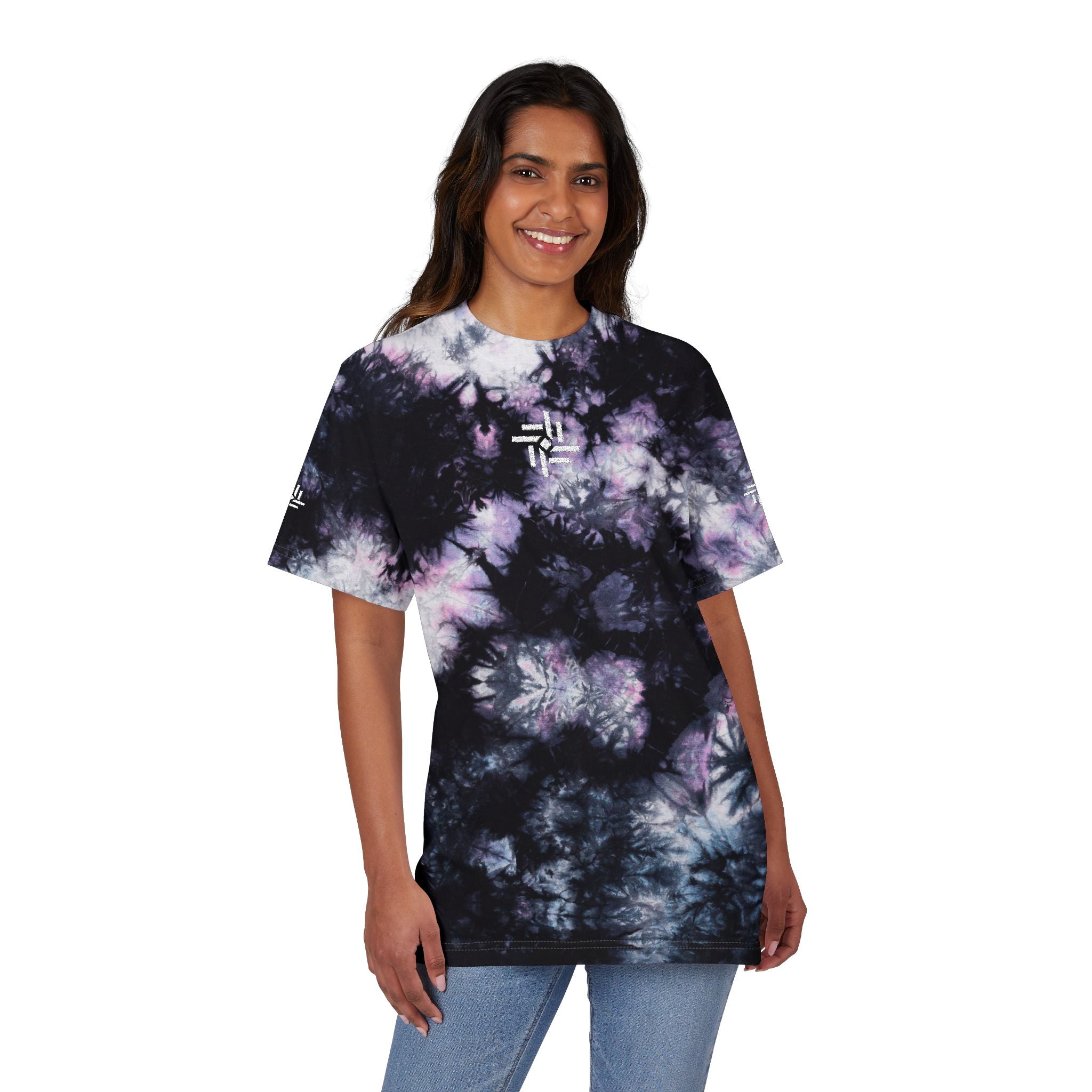 Trevizia Signature Oversized Unisex Tie Dye Tee - Embroidered Urban Streetwear Graphic T-Shirt