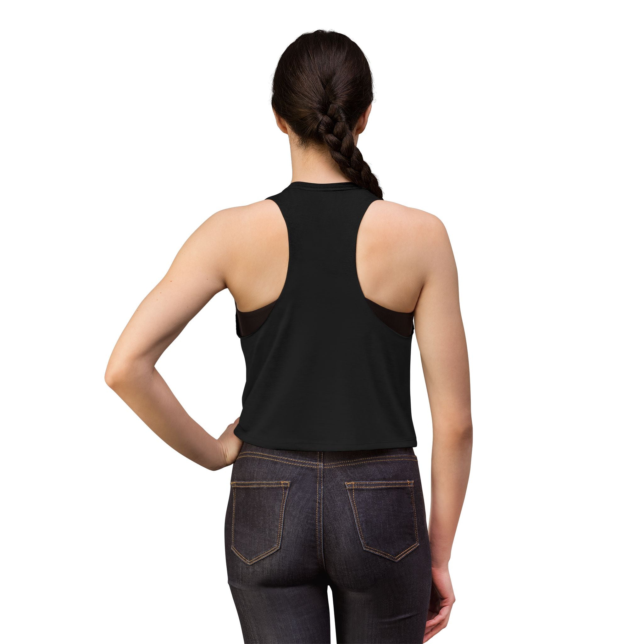 Don't Be Jealous Graphic Crop Top - Women's Sleeveless Muscle Style Tee