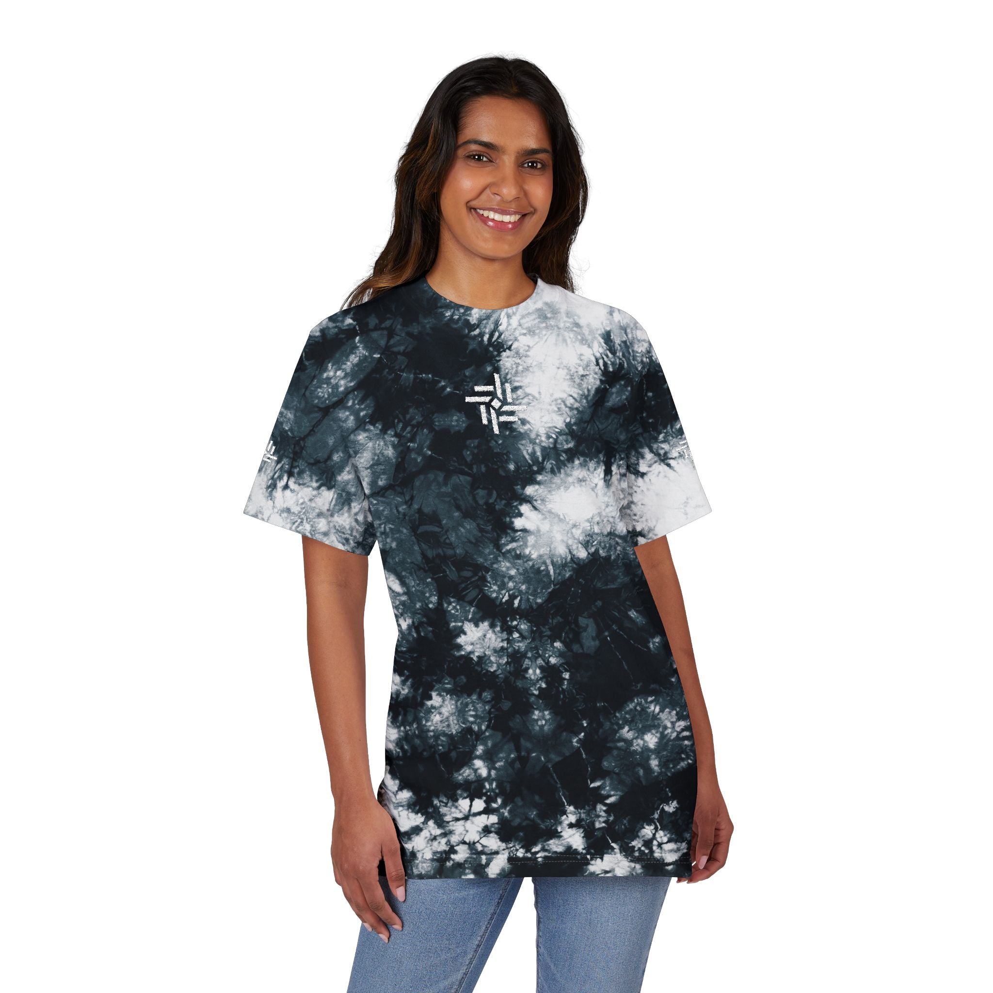 Trevizia Signature Oversized Unisex Tie Dye Tee - Embroidered Urban Streetwear Graphic T-Shirt