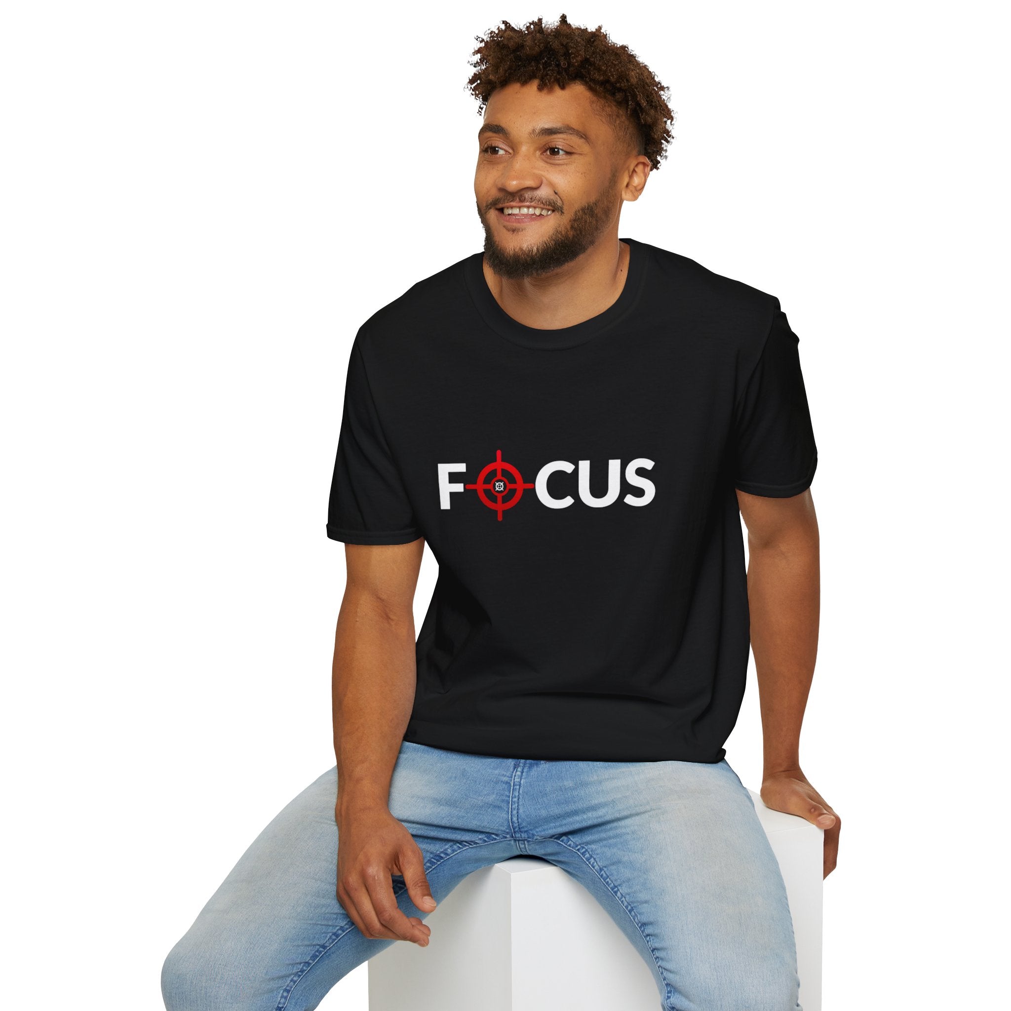 Focus Target Graphic T-Shirt - FOCUS with Red Crosshair Motivational Tee