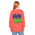 Game Over Graphic Sweatshirt for Women – Trendy Streetwear Casual Long Sleeve Shirt