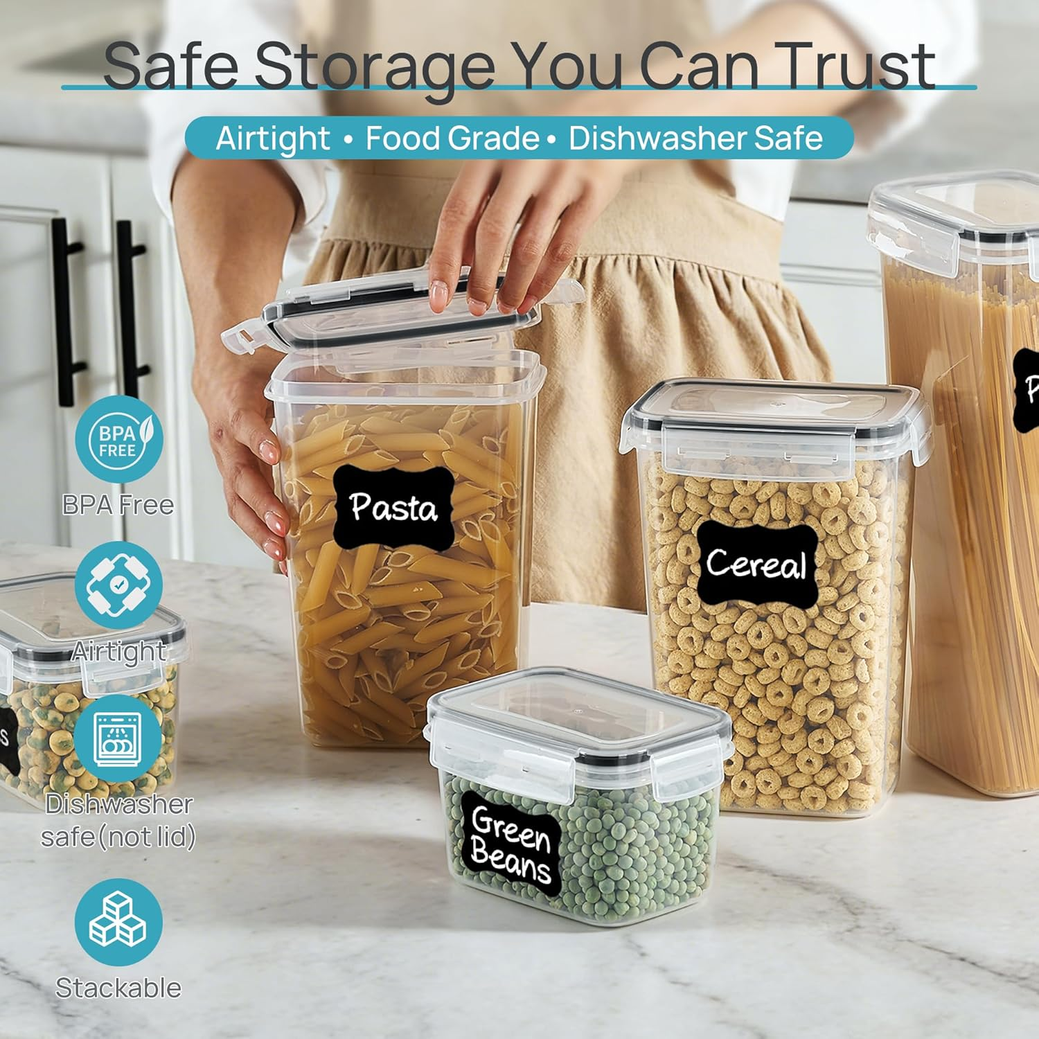 24pc Airtight Food Storage Containers - BPA Free Pantry Organizer Set