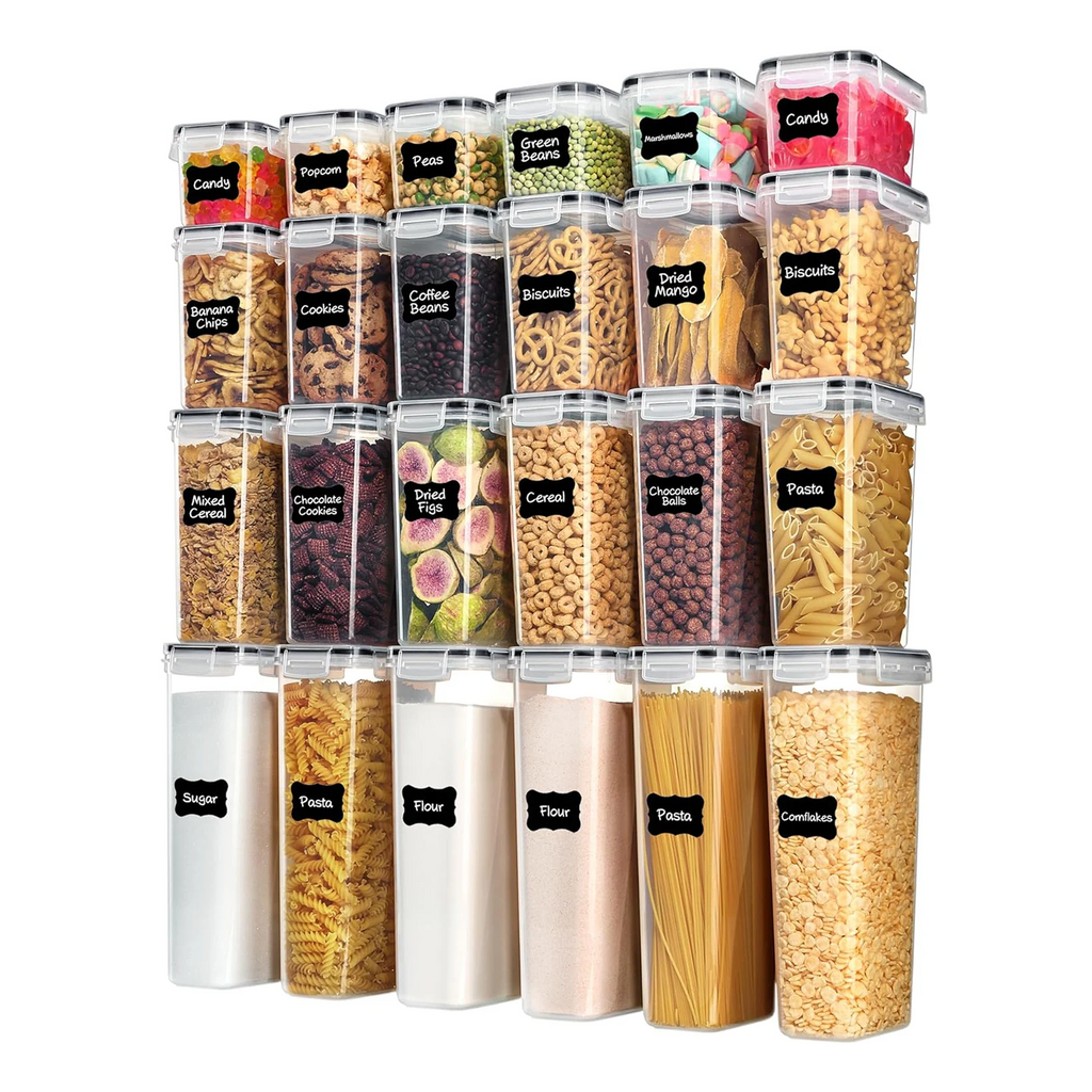 24pc Airtight Food Storage Containers - BPA Free Pantry Organizer Set