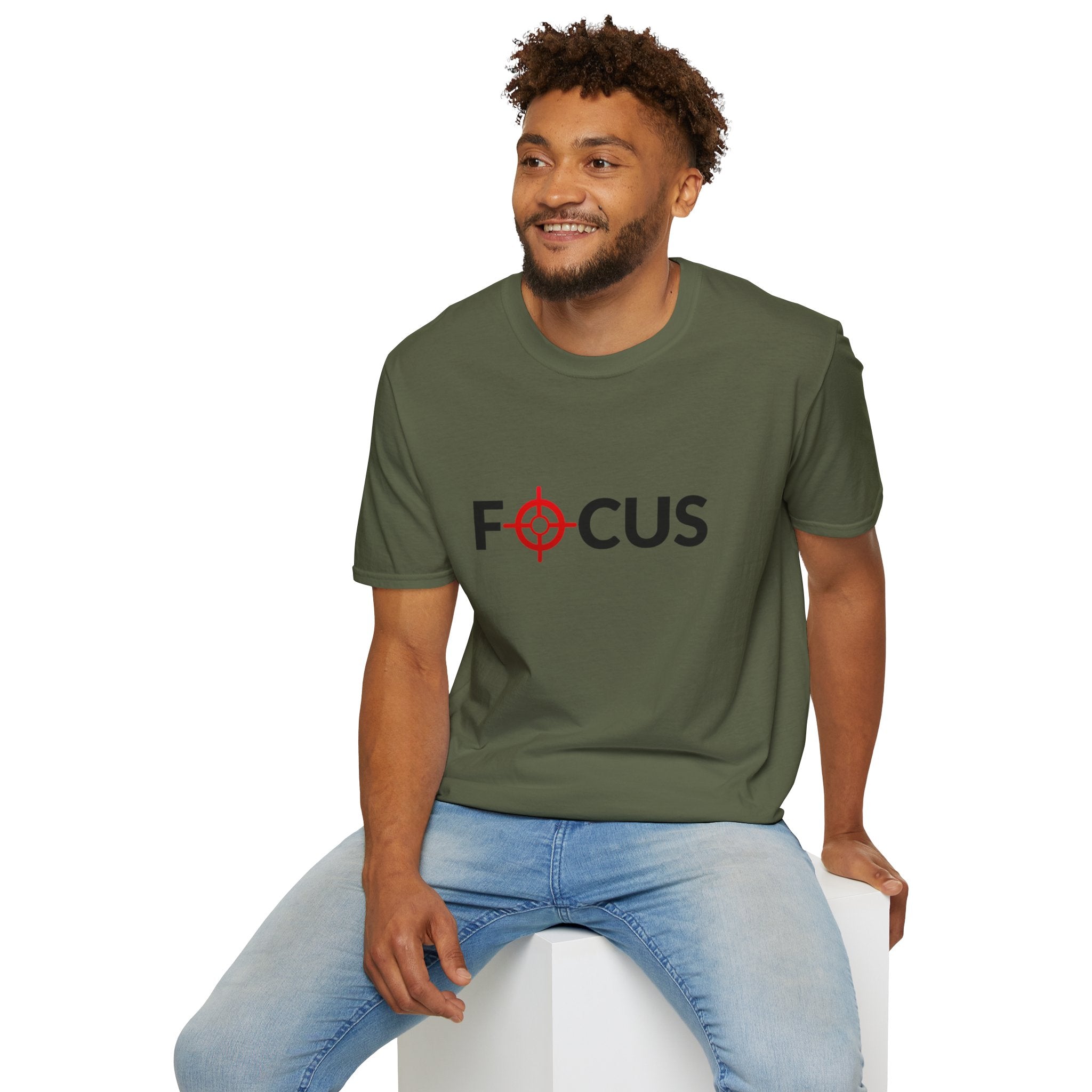 Focus Target Graphic T-Shirt - FOCUS with Red Crosshair Motivational Tee