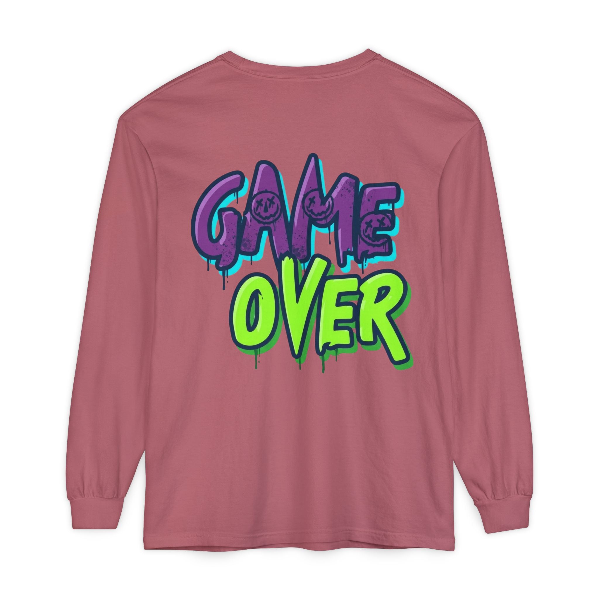 Game Over Graphic Sweatshirt for Women – Trendy Streetwear Casual Long Sleeve Shirt