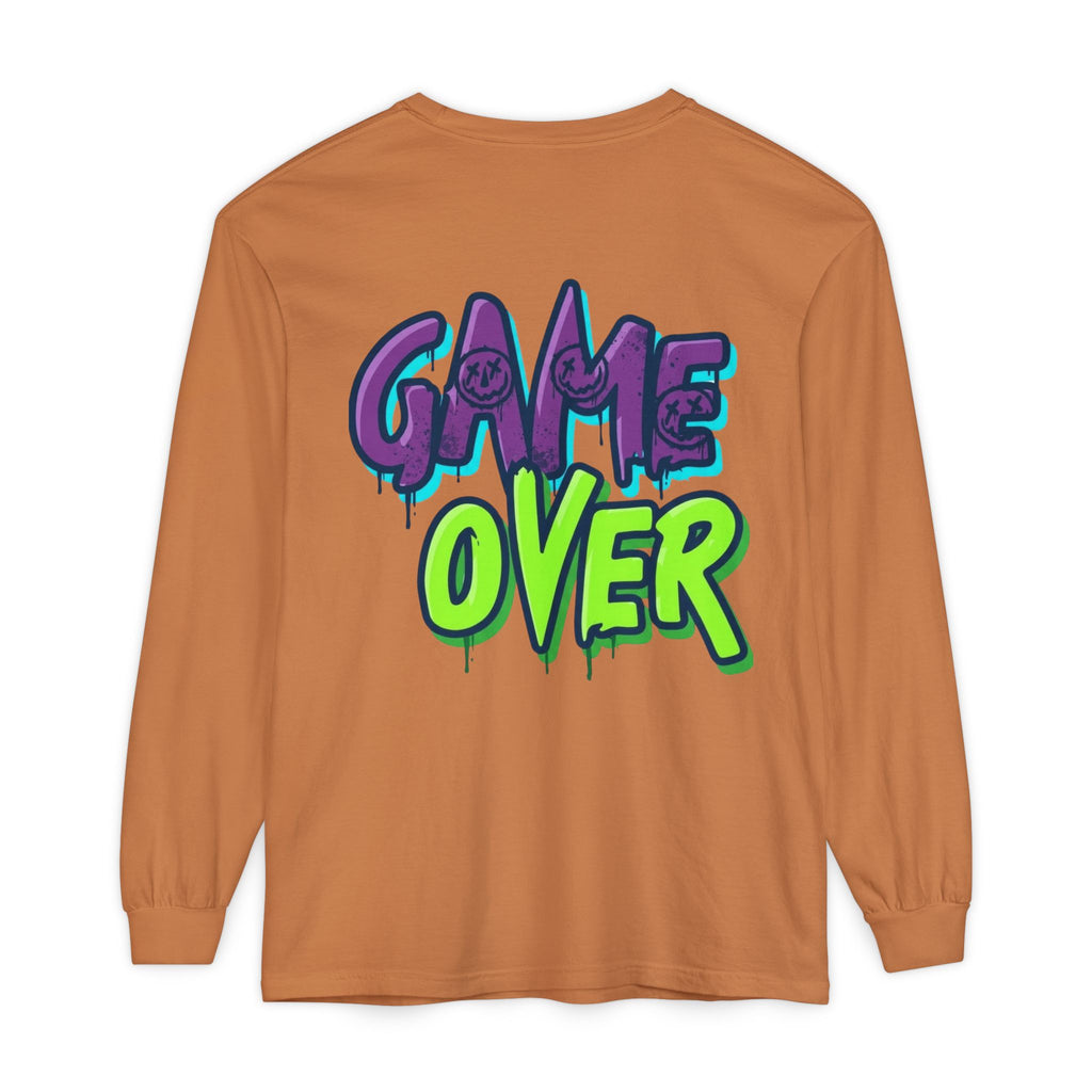 Game Over Graphic Sweatshirt for Women – Trendy Streetwear Casual Long Sleeve Shirt