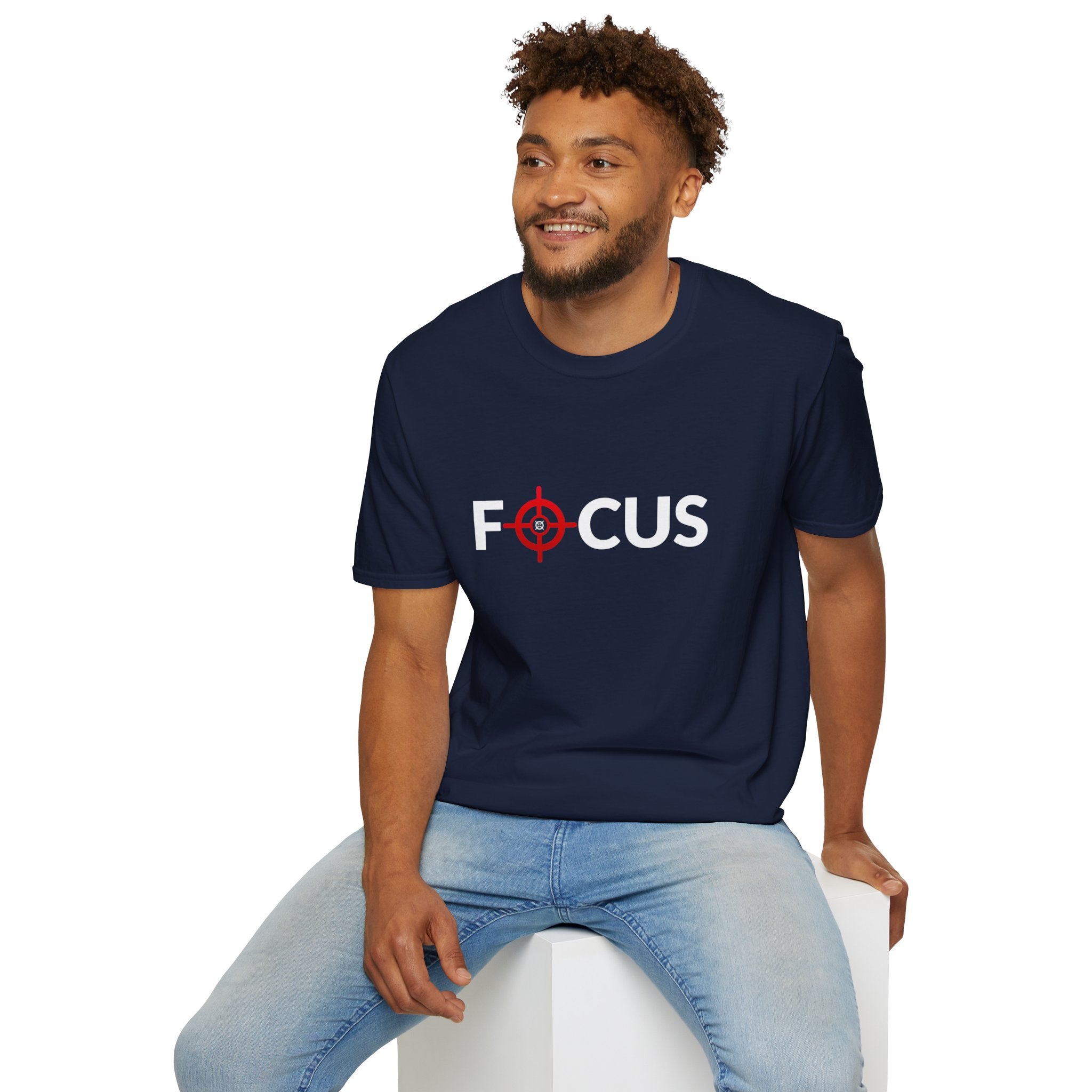 Focus Target Graphic T-Shirt - FOCUS with Red Crosshair Motivational Tee