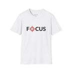 Focus Target Graphic T-Shirt - FOCUS with Red Crosshair Motivational Tee