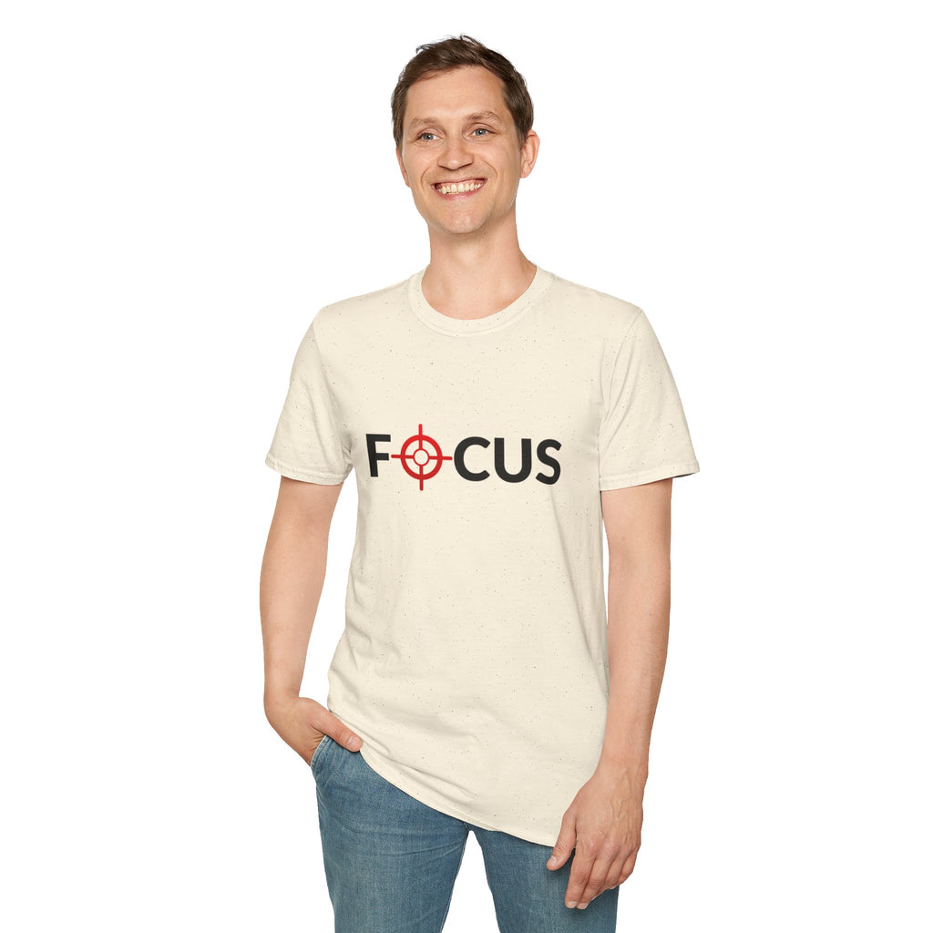 Focus Target Graphic T-Shirt - FOCUS with Red Crosshair Motivational Tee