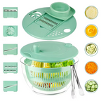 9-in-1 Salad Spinner & Slicer — Wash, Slice & Dry in ONE Bowl | Large 5.3 Qt | BPA-Free